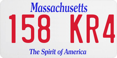 MA license plate 158KR4