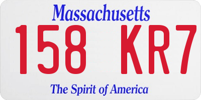 MA license plate 158KR7