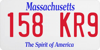 MA license plate 158KR9