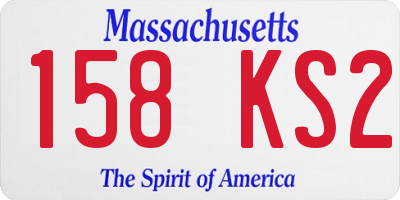 MA license plate 158KS2