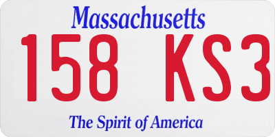 MA license plate 158KS3