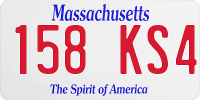 MA license plate 158KS4