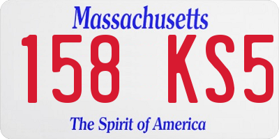 MA license plate 158KS5