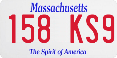 MA license plate 158KS9