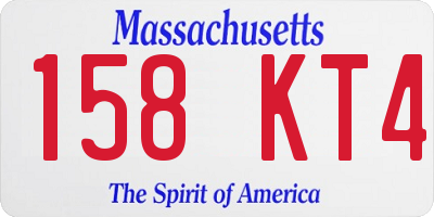 MA license plate 158KT4