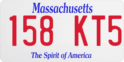 MA license plate 158KT5