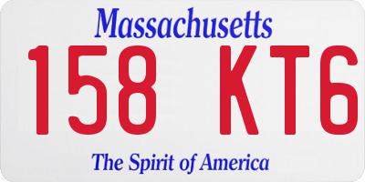 MA license plate 158KT6