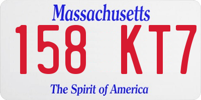 MA license plate 158KT7
