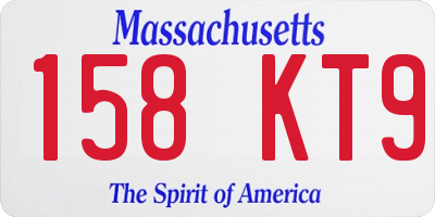 MA license plate 158KT9
