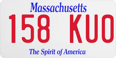 MA license plate 158KU0