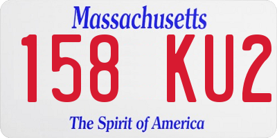 MA license plate 158KU2