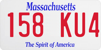 MA license plate 158KU4
