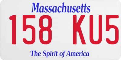 MA license plate 158KU5