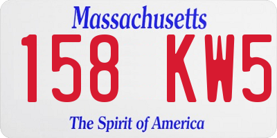 MA license plate 158KW5
