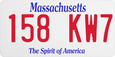 MA license plate 158KW7