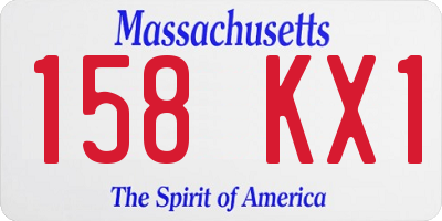 MA license plate 158KX1