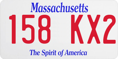 MA license plate 158KX2