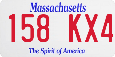 MA license plate 158KX4