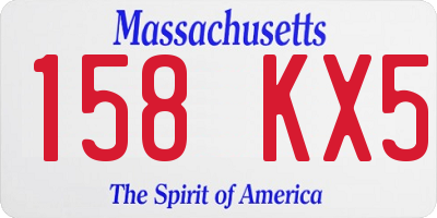 MA license plate 158KX5