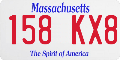 MA license plate 158KX8