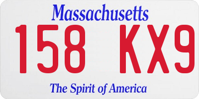 MA license plate 158KX9
