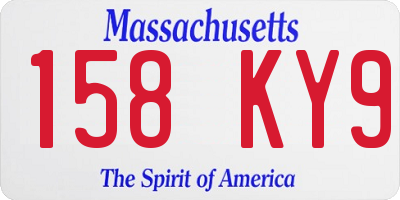 MA license plate 158KY9