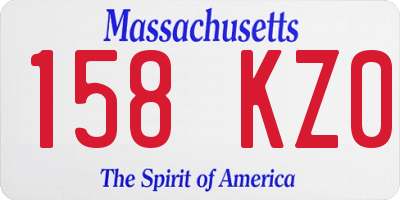 MA license plate 158KZ0