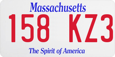 MA license plate 158KZ3