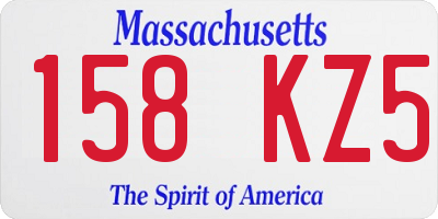 MA license plate 158KZ5