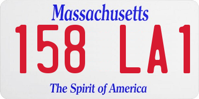 MA license plate 158LA1