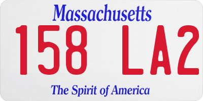 MA license plate 158LA2