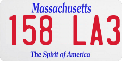 MA license plate 158LA3