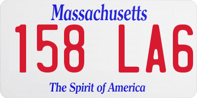 MA license plate 158LA6