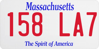 MA license plate 158LA7