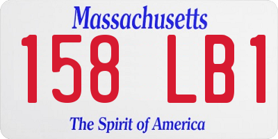 MA license plate 158LB1