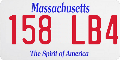 MA license plate 158LB4