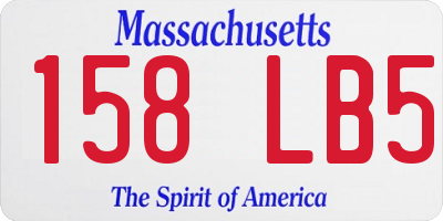 MA license plate 158LB5