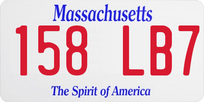 MA license plate 158LB7