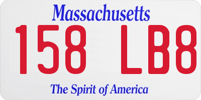 MA license plate 158LB8
