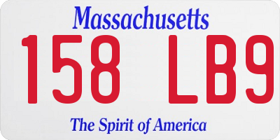 MA license plate 158LB9