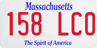 MA license plate 158LC0