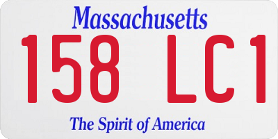 MA license plate 158LC1