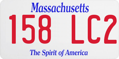 MA license plate 158LC2