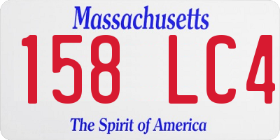 MA license plate 158LC4