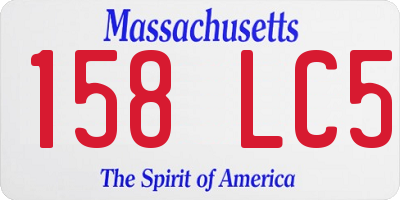 MA license plate 158LC5