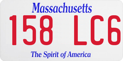 MA license plate 158LC6