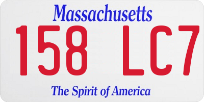 MA license plate 158LC7