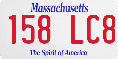 MA license plate 158LC8