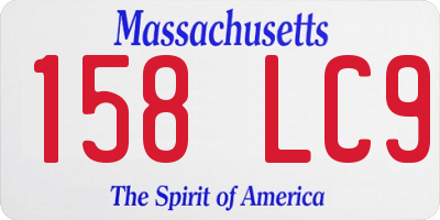 MA license plate 158LC9