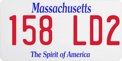 MA license plate 158LD2